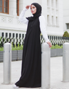 Raglan Maxi Dress in Black/White